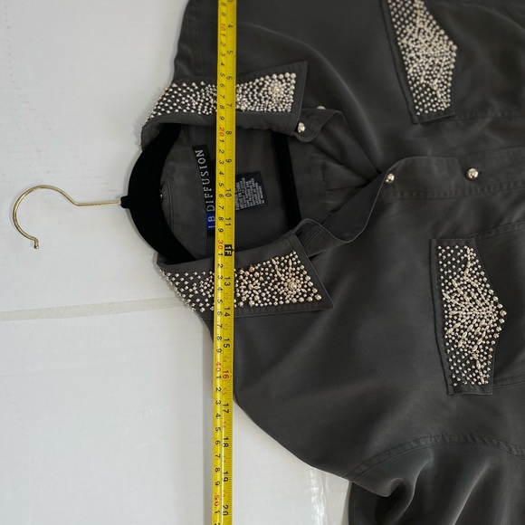 IB DIFFUSION silk% size 12 grey long sleeve rode - Picture 10 of 11